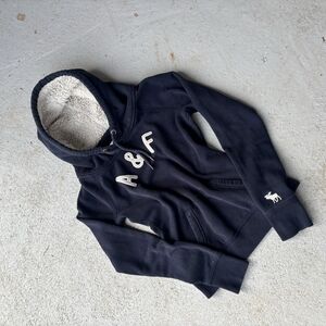 A&F Navy Blue Hoodie with Logo